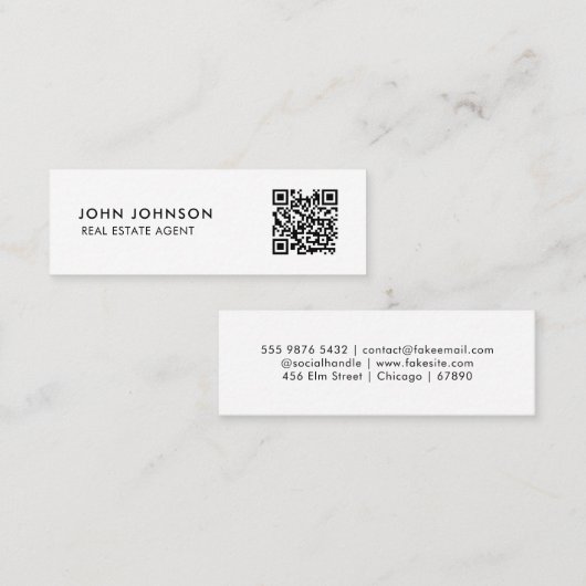 Carte de visite mini Code QR (Devant / Derrière)