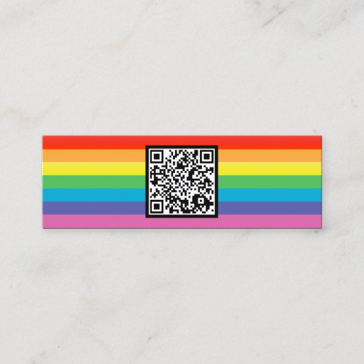 Carte De Visite Mini code QR à rayures arc-en-ciel (Devant)