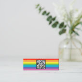 Carte De Visite Mini code QR à rayures arc-en-ciel (Debout devant)