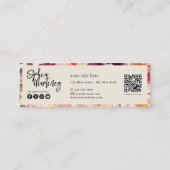 Carte De Visite Mini Code QR Aquarelle Florale Bordeaux Automne (Dos)