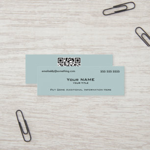Carte De Visite Mini Code QR bleu moderne