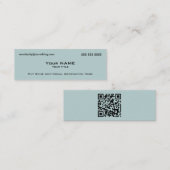 Carte De Visite Mini Code QR bleu moderne (Devant / Derrière)