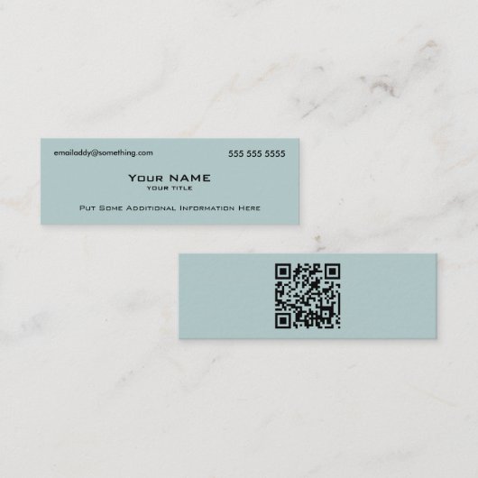 Carte De Visite Mini Code QR bleu moderne (Devant / Derrière)