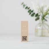 Carte De Visite Mini Code Qr Concepteur intérieur minimal tendance (Debout devant)