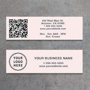 Carte De Visite Mini Code QR de logo moderne rose