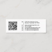 Carte De Visite Mini Code QR de logo professionnel blanc (Dos)