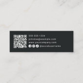 Carte De Visite Mini Code QR de Modern Rainbow Glitter & Black Coiffeur (Devant)