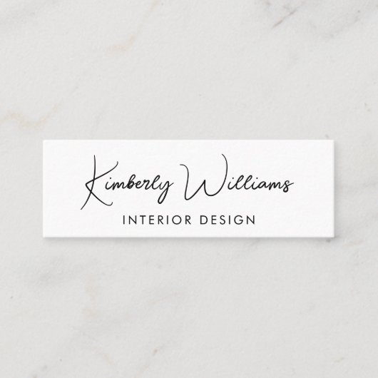 Carte De Visite Mini Code QR de script moderne professionnel (Devant)