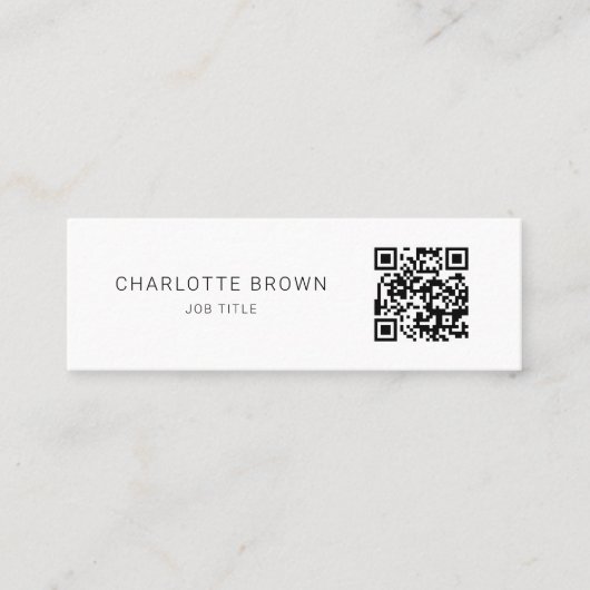 Carte De Visite Mini Code QR de sécurité personnalisé minimum classique (Devant)