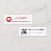 Carte De Visite Mini Code Qr de YouTube moderne (Devant / Derrière)