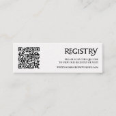 Carte De Visite Mini Code QR Enclosure Registre Chic Royal Moderne Noir (Devant)