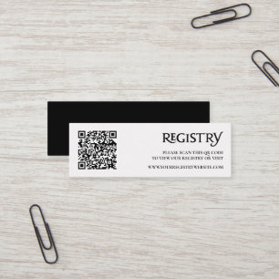 Carte De Visite Mini Code QR Enclosure Registre Chic Royal Moderne Noir