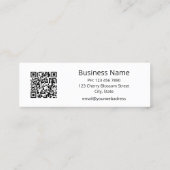 Carte De Visite Mini Code QR Fleurs Rouge Blanc Cerisier à Fleurs (Dos)