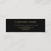 Carte De Visite Mini Code QR Logo d'entreprise Noir moderne (Dos)