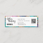 Carte De Visite Mini Code QR & Logo Élégant Agate arc-en-ciel paillette (Dos)