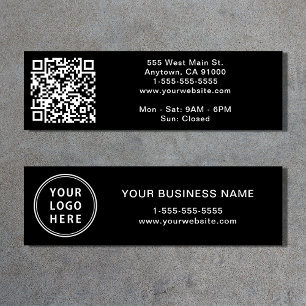 Carte De Visite Mini Code QR Logo Moderne Noir