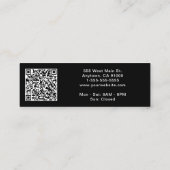 Carte De Visite Mini Code QR Logo Moderne Noir (Dos)