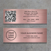 Carte De Visite Mini Code QR Logo Moderne Rose Gold