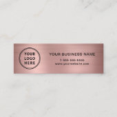 Carte De Visite Mini Code QR Logo Moderne Rose Gold (Devant)