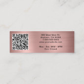 Carte De Visite Mini Code QR Logo Moderne Rose Gold (Dos)