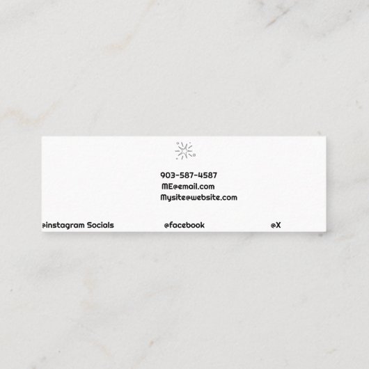 Carte De Visite Mini Code QR minimal Blanc Simple Star (Dos)