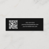 Carte De Visite Mini Code QR moderne Palmiers tropicaux noirs blancs (Dos)