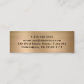 Carte De Visite Mini Code QR moderne Signature Script Gold (Dos)