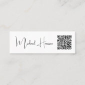 Carte De Visite Mini Code QR moderne Signature Script Professional (Devant)