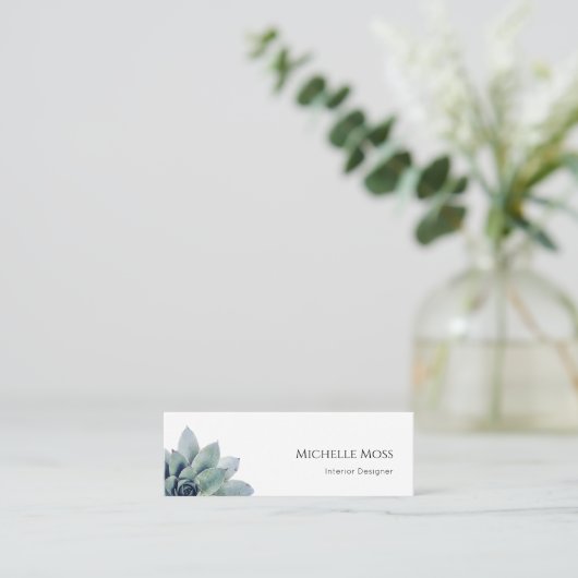 Carte De Visite Mini Code QR moderne tendance de verdure botanique (Debout devant)