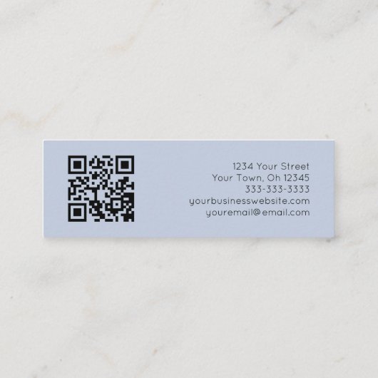 Carte De Visite Mini Code QR moderne tendance de verdure botanique (Dos)