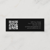 Carte De Visite Mini Code QR Noir Blanc Moderne Botanique Vert (Dos)