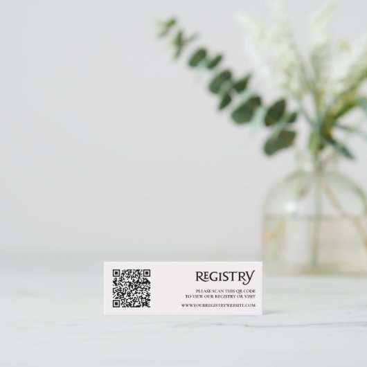 Carte De Visite Mini Code QR Noir Moderne Royal Chic Boîtier d'enregist (Debout devant)