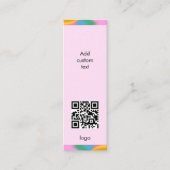 Carte De Visite Mini code qr personnalisé affaires simple rose signet c (Devant)