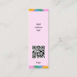 Carte De Visite Mini code qr personnalisé affaires simple rose signet c