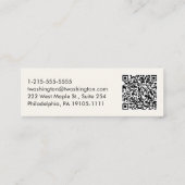 Carte De Visite Mini Code QR professionnel Création de script élégant (Dos)