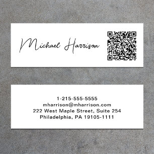 Carte De Visite Mini Code QR professionnel de script moderne