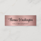 Carte De Visite Mini Code QR professionnel élégant Script Rose Gold (Devant)