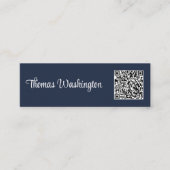 Carte De Visite Mini Code QR professionnel minimal Style Script bleu (Devant)
