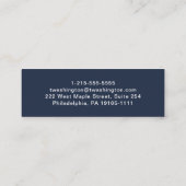 Carte De Visite Mini Code QR professionnel minimal Style Script bleu (Dos)