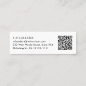 Carte De Visite Mini Code QR professionnel moderne minimal (Dos)