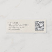 Carte De Visite Mini Code QR Rasoir de Coiffeur Biege Rustique Kraft (Dos)
