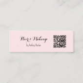 Carte De Visite Mini Code QR rose Artiste maquillage de beauté (Devant)