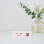 Carte De Visite Mini Code QR rose Artiste maquillage de beauté (Debout devant)