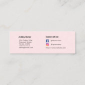 Carte De Visite Mini Code QR rose Artiste maquillage de beauté (Dos)