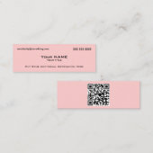 Carte De Visite Mini Code QR rose moderne (Devant / Derrière)