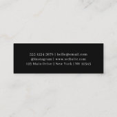Carte De Visite Mini Code QR scannable noir | Design de contact minimal (Dos)