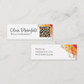 Carte De Visite Mini Code QR simple et moderne or rose (Devant / Derrière)