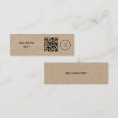 Carte De Visite Mini Code qr simple personnalisé signet affaires mini (Devant / Derrière)