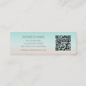 Carte De Visite Mini Code QR Tortue Marine de Mer Argenté Style Plage (Dos)