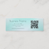 Carte De Visite Mini Code QR | Turquoise Plage Turtle Blanc Turquoise T (Dos)
